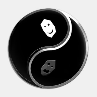 Neo Yin Yang - alternate - grayscale Pin