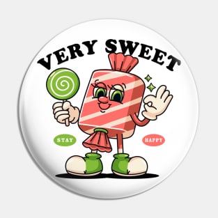 Very sweet, cute candy mascot Pin