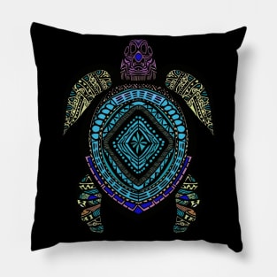 Boho Sea Turtle Mandala Art - Unique and Colorful Design Pillow