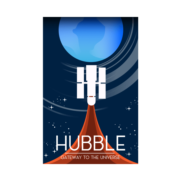 Hubble Space Telescope space art by nickemporium1