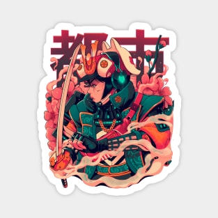 Cyber Sakura Samurai Magnet