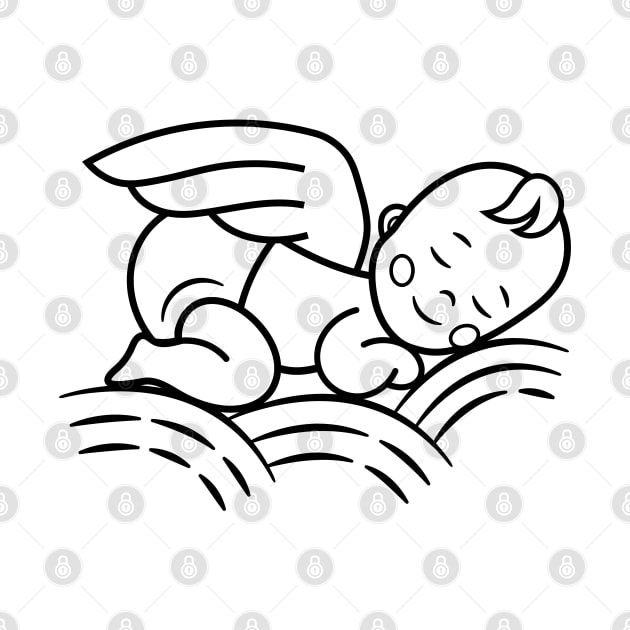 Baby Angel Line Art by usastore