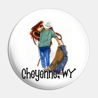 Rodeo In Cheyenne, Wyoming Pin