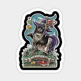 Penguin Magician - White Outlined Version Magnet