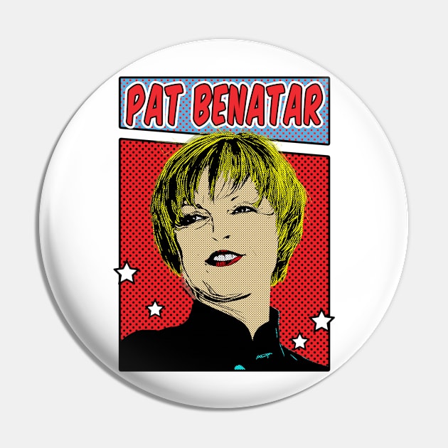 Pat Benatar Pop Art Comic Style Pin by Flasher