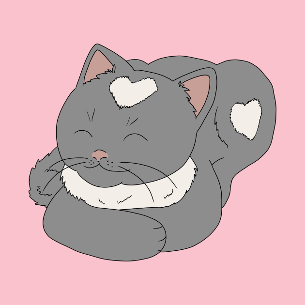 Cute Cat with Hearts by HugSomeNettles