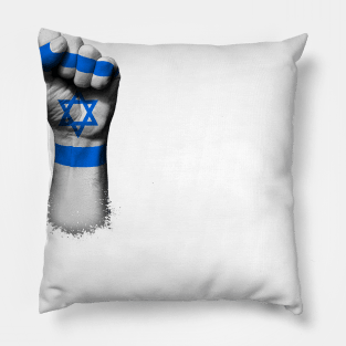 Flag of Israel on a Raised Clenched Fist Pillow