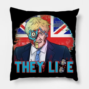 Obey Bojo Boris Uk Politicians THEY LIE Live for Freedom Funny Zombie Pillow