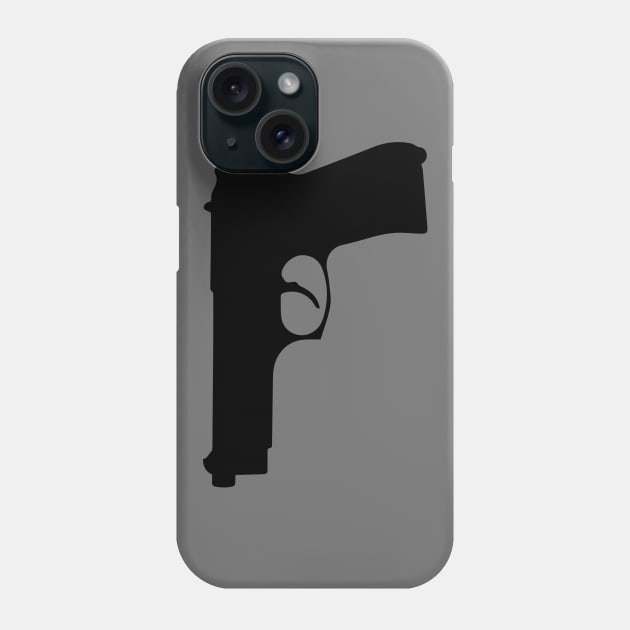 Semi-automatic Handgun Silhouette Phone Case by hobrath