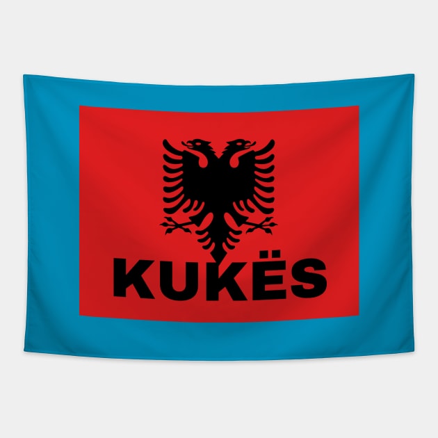 Kukës City in Albanian Flag Tapestry by aybe7elf