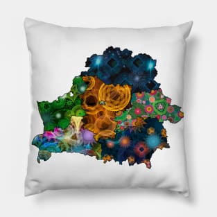 Spirograph Patterned Belarus Oblasts Map Pillow