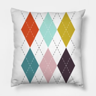 Multicolor Argyle Pillow