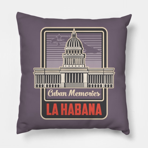 Capitolio Havana Cuba Pillow by JunkyDotCom