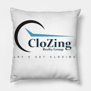 CloZing Realty Group Black and Blue Pillow