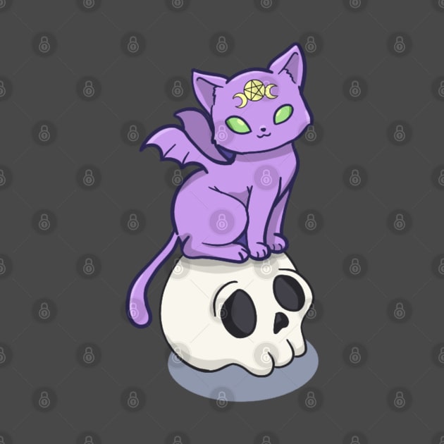 Spooky Kitty Halloween by Jade Wolf Art