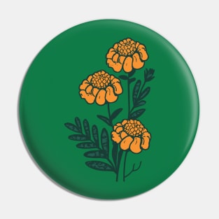 Marigold Flowers 70s vintage Pin
