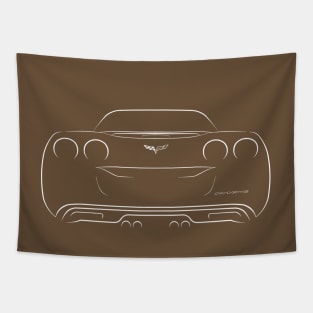 Chevrolet Corvette C6 - rear stencil, white Tapestry