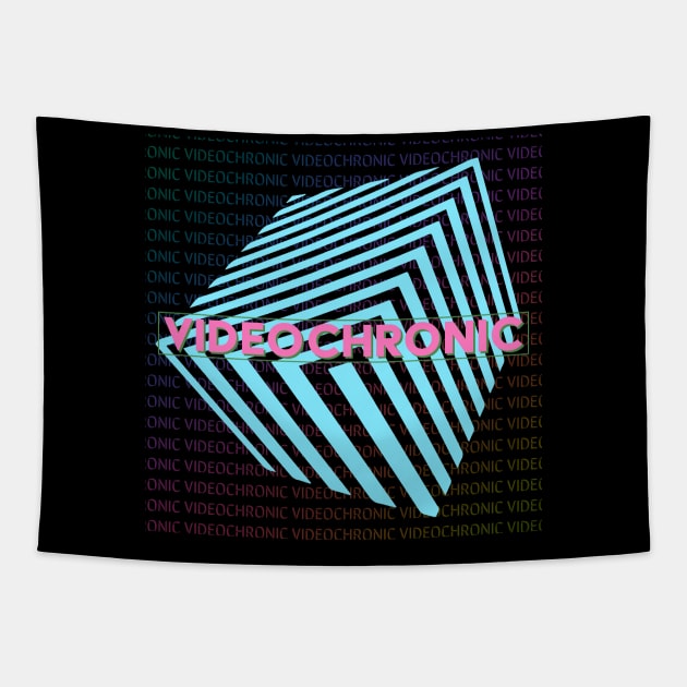 VIDEOCHRONIC Neon Retro Logo Tapestry by Videodrew