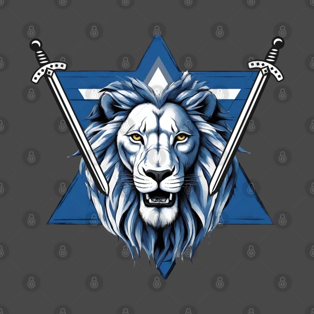 Star of David lion with iron swords by O.M design