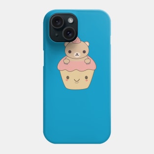 Cute Cupcake Brown Bear T-Shirt Phone Case