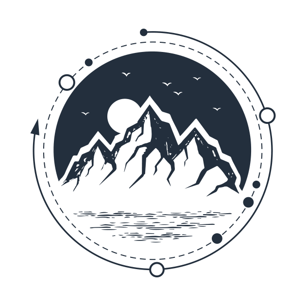 Mountains And Lake. Double Exposure. Geometric Style by SlothAstronaut