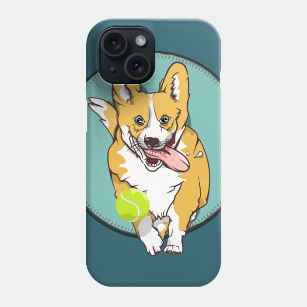 Corgi Fetching a ball Phone Case by mailboxdisco