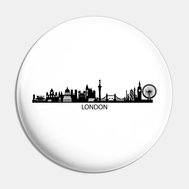 London Skyline Pin by Elenia Design