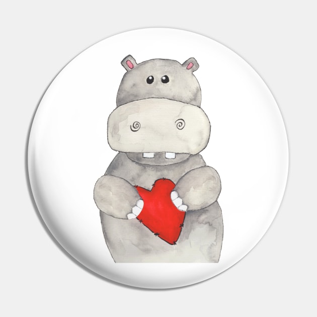 Hippo Love Pin by Wild Tangents