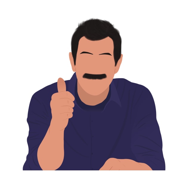 Modern Family Phil Thumbs Up Mustache Fan Art by senaeksi