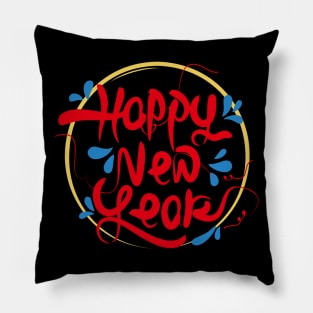 Floral Happy New Year Pillow