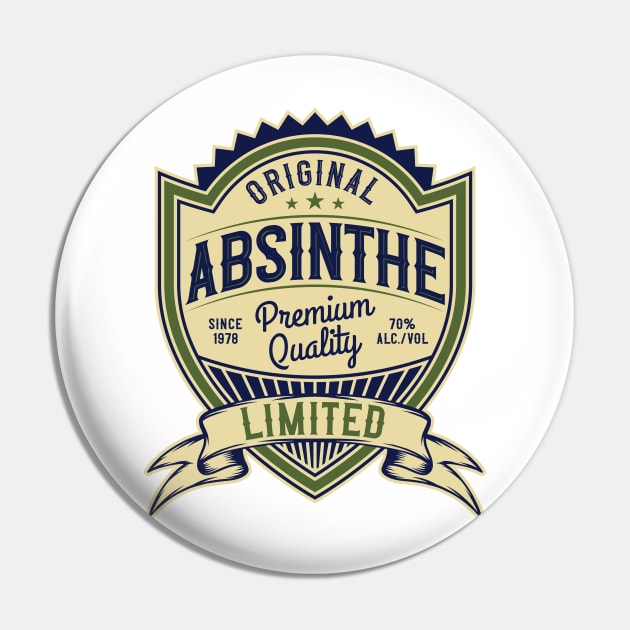 Premium Quality Absinthe Pin by Verboten