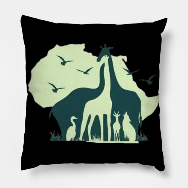 African Wildlife Pillow by Pieartscreation