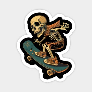 Skating skull Magnet