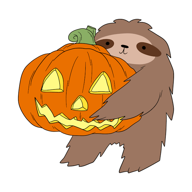 Sloth Holding a Jack o' Lantern by saradaboru