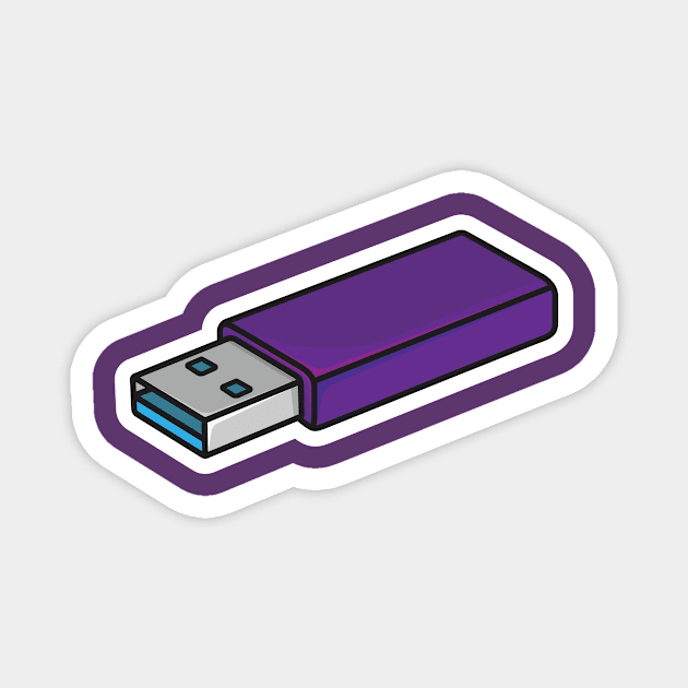 Modern Memory Card USB Device Sticker vector illustration. Technology object icon concept. Modern USB sticker device vector design with shadow. Magnet by AlviStudio