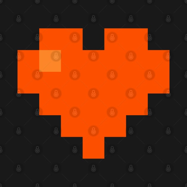 Simple Orange Pixel Heart by gkillerb