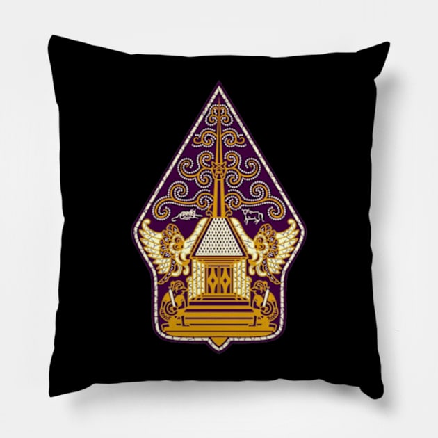 Javanese culture of floral ornament Pillow by positive_negativeart