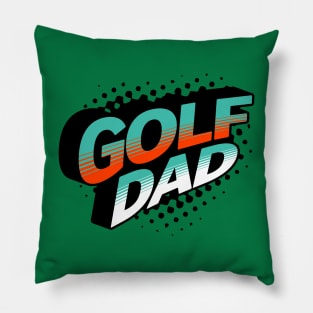 Golf Dad Hero Retro Style Pillow