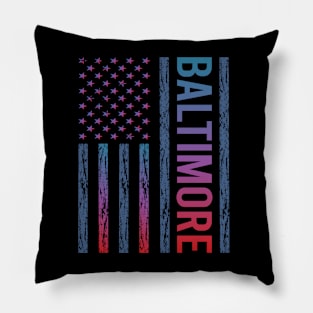 Blue Red Flag - Baltimore Pillow