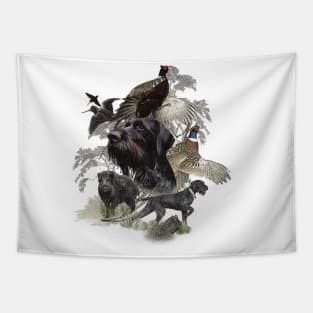 German Wirehaired Pointer, hunting season Tapestry