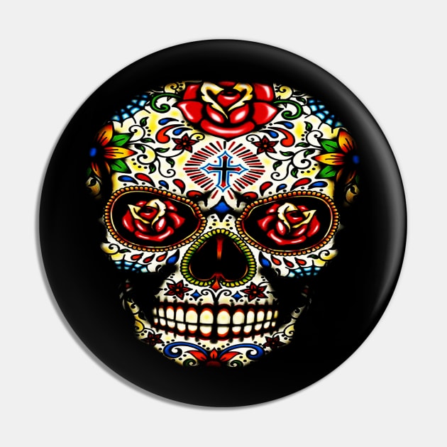 Sugar Skull Off Shoulder Pin by dotanstav