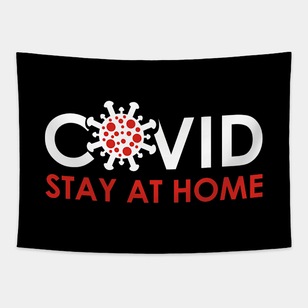 Covid Stay At Home Tapestry by Red Line