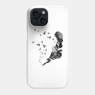 Little birds flying from feather Phone Case