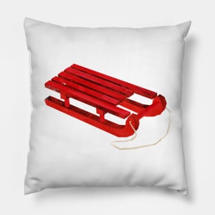 Red wooden sledge Pillow