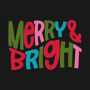 Colorful Christmas Merry & Bright Family Squad Women Kids T-Shirt