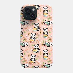 Hungry Pandas and their noodle bowls Phone Case