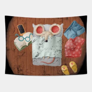 Sleeping Mouse İn Bedroom Tapestry