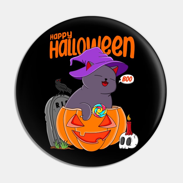 Cat Halloween Pin by Kimprut