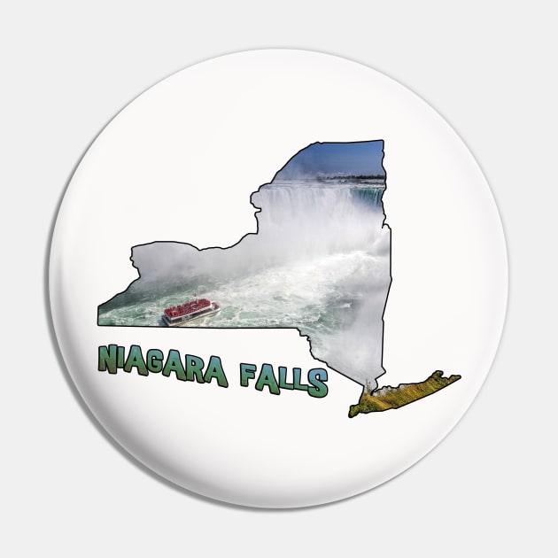 New York State Outline (Niagara Falls) Pin by gorff