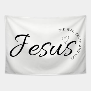 Jesus the way the truth and the life, Christian design Tapestry